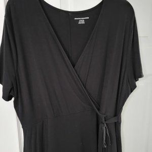 Amazon Essentials faux wrap black S/S dress Size XL‎